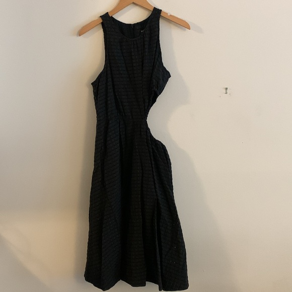 Anthropologie Maeve Side Cut Out Midi Dress in Black Size Medium - Picture 3 of 10